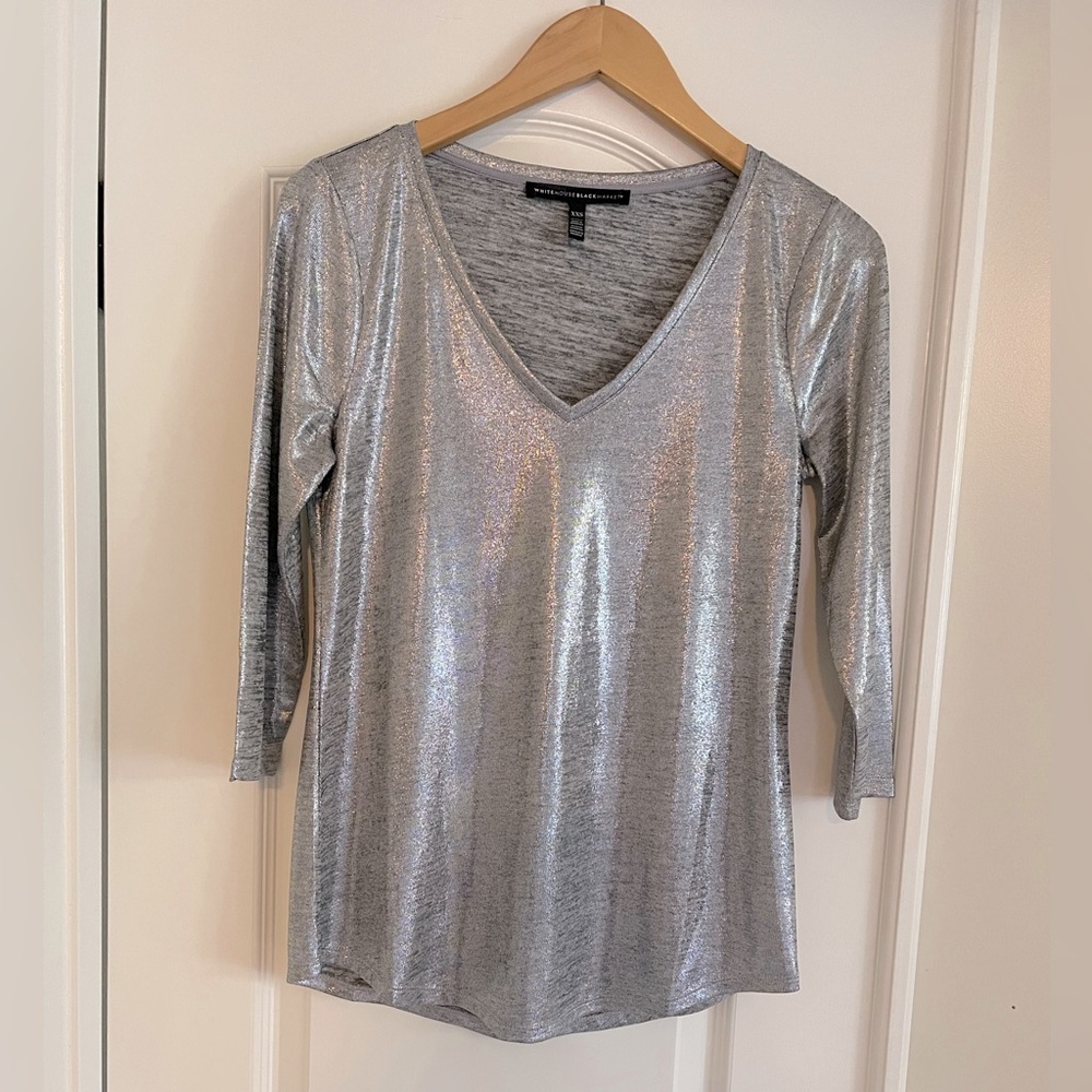 NWOT White House Black Market Metallic Blouse